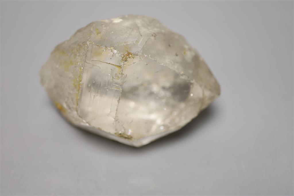 A naturally formed faceted rock crystal, collected before 1950, 13.5cm